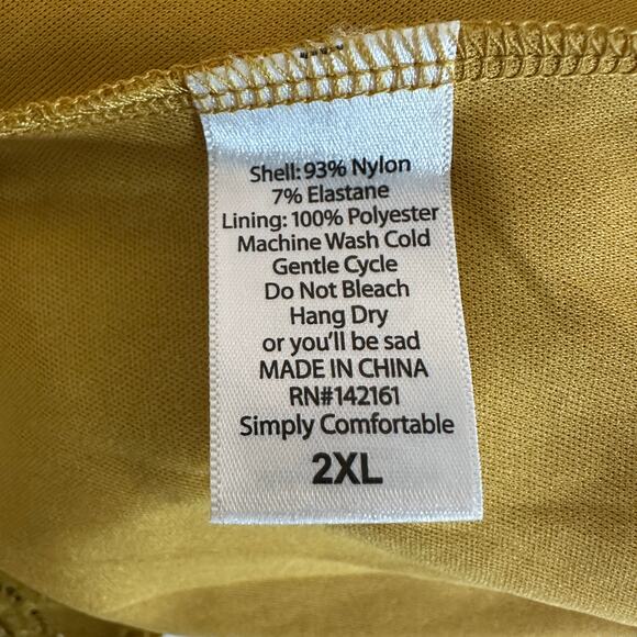 Lularoe Midi Skirt Womens 2XL Yellow Rose Floral Lace A-Line Elastic Waist Lined - Picture 4 of 5